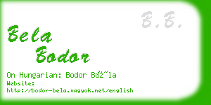 bela bodor business card